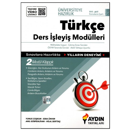 Aydın Yayınları TYT-AYT Türkçe Ders İşleyiş Modülleri