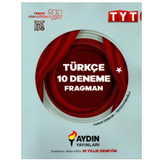 Aydın Yayınları TYT Türkçe Denemeleri Fragman 10 Deneme