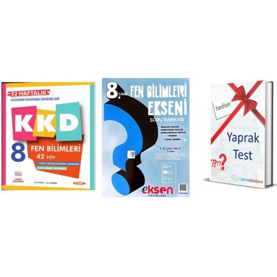 Çalışkan 8.Sınıf Fen Ekseni + Kurmay KKD Fen + Yaprak Test Hediye