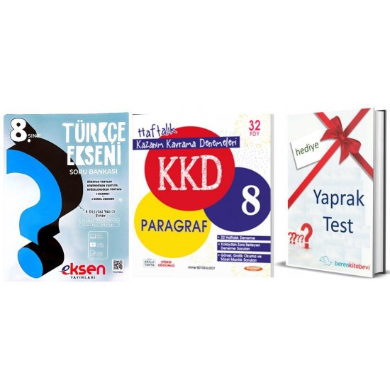 Çalışkan 8. Sınıf Türkçe Ekseni + Kurmay KKD Paragraf + Yaprak Test Hediye