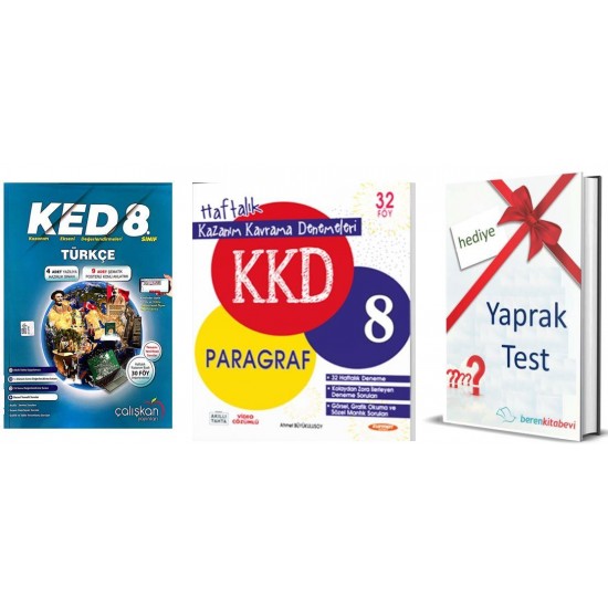 Çalışkan 8. Sınıf  KED Türkçe + Kurmay KKD Paragraf + Yaprak Test Hediye