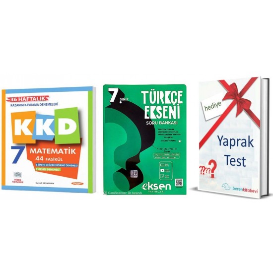 Eksen Yayınları 7. Sınıf Türkçe Ekseni+ Kurmay KKD Matematik + Yaprak Test Hediye