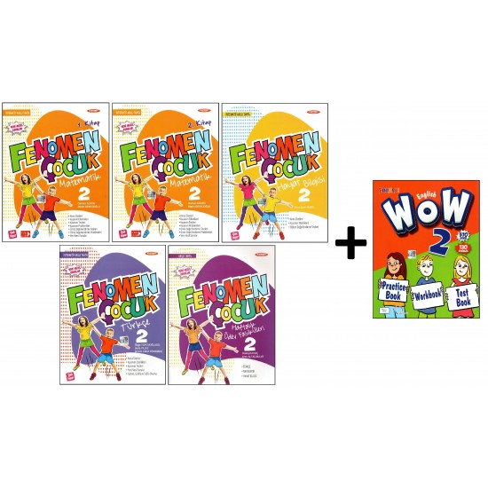 Fenomen 2. Sınıf Seti 5 Kitap+Wow English (Practice Book+Workbook+Test Book) 6 Kitap