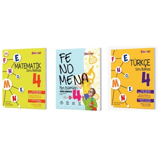 Fenomen 4. Sınıf Matematik + Fen Bilimleri + Türkçe Soru Bankası (3 Kitap)