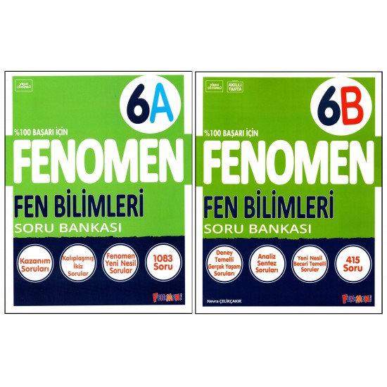 Fenomen 6. Sınıf Fen Bilimleri Soru Bankası (A)+(B) Kitabı 2 Kitap