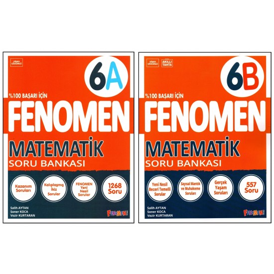 Fenomen 6. Sınıf Matematik (A)+(B) Soru Bankası 2 Kitap