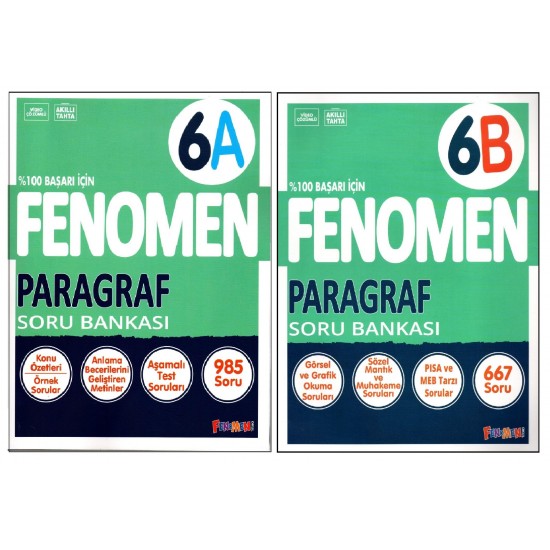 Fenomen 6. Sınıf Paragraf (A)+(B) Soru Bankası 2 Kitap