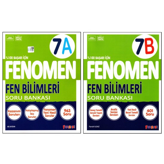 Fenomen 7. Sınıf Fen Bilimleri (A)+(B) Soru Bankası 2 Kitap