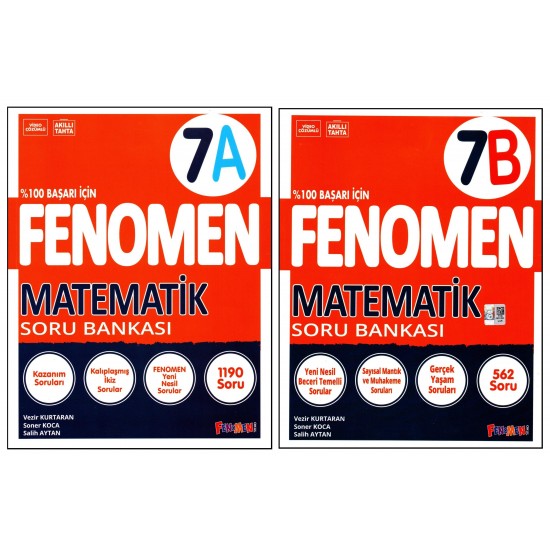 Fenomen 7. Sınıf Matematik (A)+(B) Soru Bankası 2 Kitap