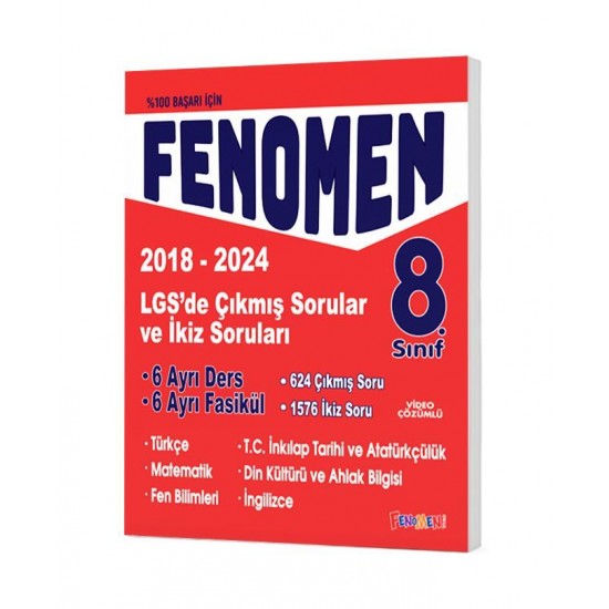 Fenomen 8. Sınıf LGS 2018-2024 Yılları Çıkmış Sorular ve İkiz Sorular Seti 6 Kitap 2025 Basım