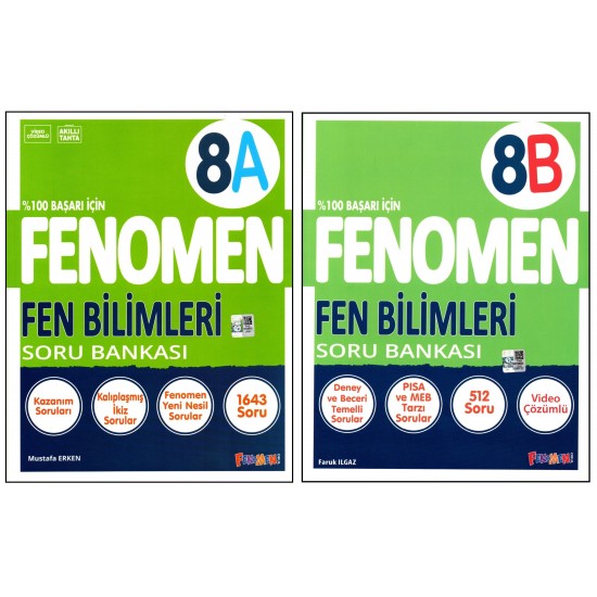 Fenomen 8. Sınıf LGS Fen Bilimleri (A)+(B) Soru Bankası 2 Kitap