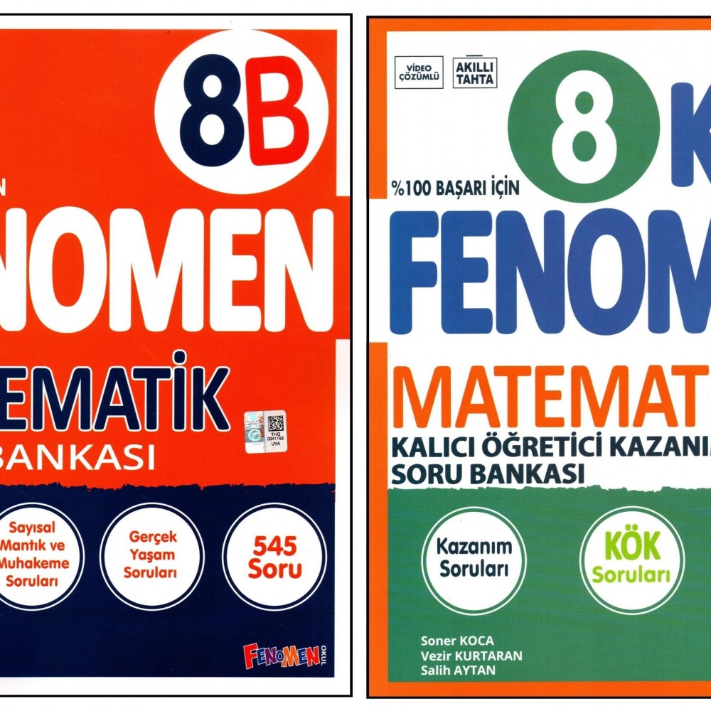 Fenomen 8. Sınıf LGS Matematik (B)+Matematik KÖK Soru Bankası 2 Kitap