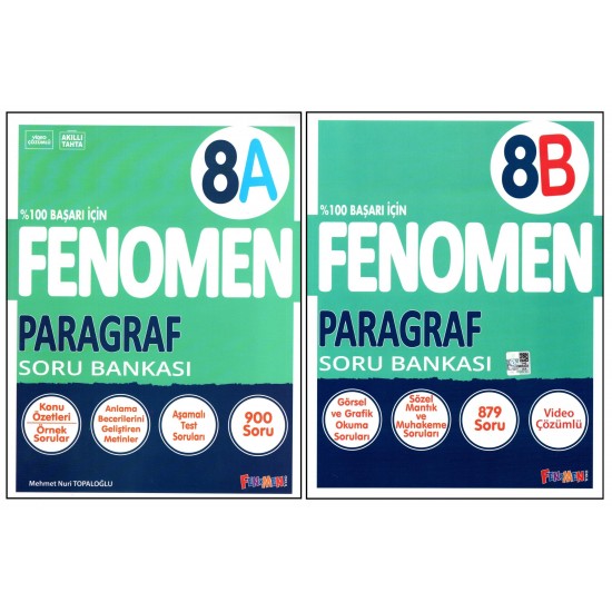 Fenomen 8. Sınıf LGS Paragraf (A)+(B) Soru Bankası 2 Kitap