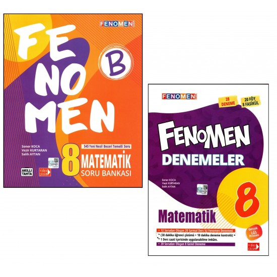 Fenomen 8. Sınıf LGS Matematik (B) Soru Bankası + Deneme 2 Kitap