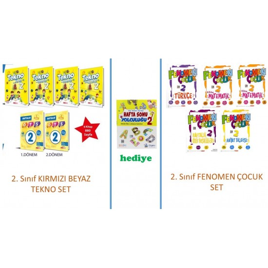 Fenomen Çocuk 2. Sınıf Set 5 Kitap + Tekno Set 6 kitap+Üçgen Haftasonu Yolculuğu (12 kitap)