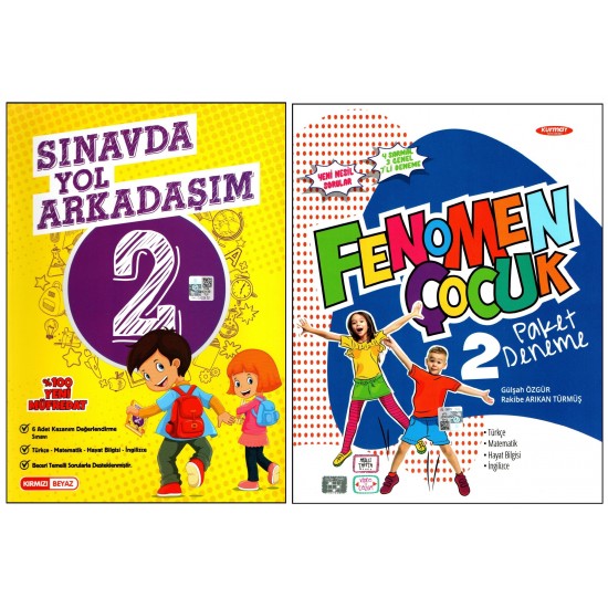 Fenomen+Kırmızı Beyaz 2. Sınıf Tüm Dersler Denemeler Paket Deneme ve Sınavda Yol Arkadaşım 2 Kitap