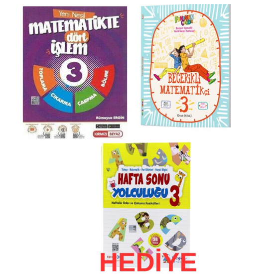 Fenomen  3. Sınıf Becerikli Mat +Kırmızı Beyaz 3. Sınıf Mat Dört İşlem + Üçgen Haftasonu 3 Kitap