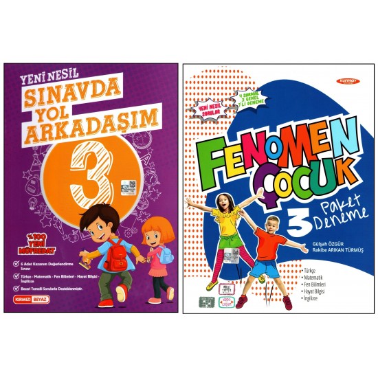 Fenomen+Kırmızı Beyaz 3. Sınıf Tüm Dersler Denemeler Paket Deneme ve Sınavda Yol Arkadaşım 2 Kitap