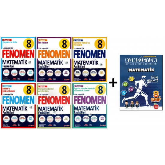 Fenomen+Newton 8. Sınıf LGS Matematik Konu Özetli Soru Bankası Fasikülleri+Deneme 7 Kitap