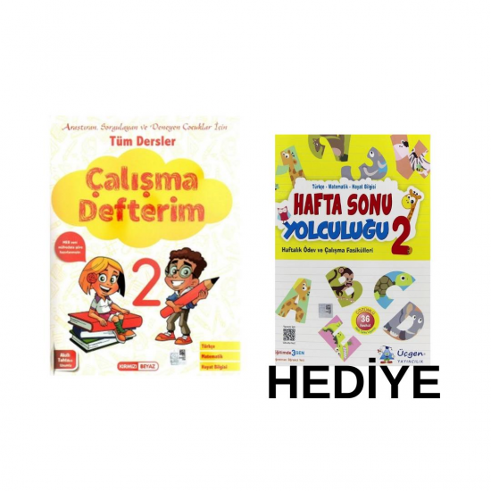 Kırmızı Beyaz 2. Sınıf Çalışma Defterim+Hediye Üçgen Haftasonu Yolculuğu (2Kitap)