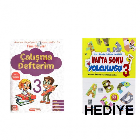 Kırmızı Beyaz 3. Sınıf Çalışma Defterim+Hediye Üçgen Haftasonu Yolculuğu (2Kitap)