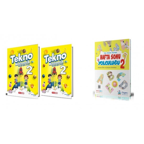 Kırmızı Beyaz Tekno 2. Sınıf  Matematik + Üçgen Hafta Sonu Yolculuğu Hediye (3 Kitap)