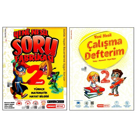 Kırmızı Beyaz 2. Sınıf Soru Fabrikası+Çalışma Defterim 2 Kitap