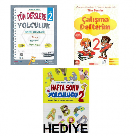 Kırmızı Beyaz 2. Sınıf Çalışma Defteri+ Üçgen Tüm Dersler + Hediye Üçgen Haftasonu ( 3 kitap )