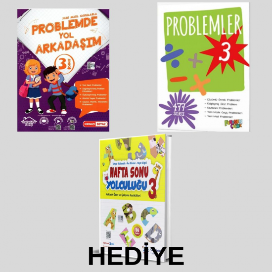 Kırmızı Beyaz 3. Sınıf Problem+ Fenomen Problem + Hediye Üçgen Haftasonu yolculuğu 3 kitap