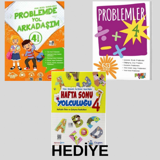 Kırmızı Beyaz 4. Sınıf Problem+ Fenomen Problem + Hediye Üçgen Haftasonu yolculuğu 3 kitap