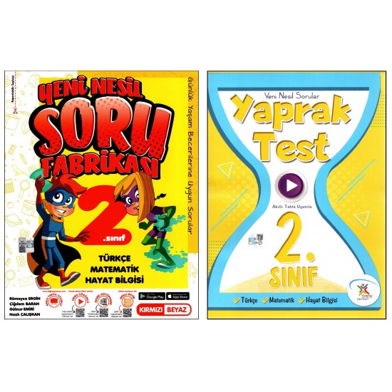 Kırmızı Beyaz+5 Renk 2. Sınıf Soru Fabrikası + Yaprak Test 2 Kitap