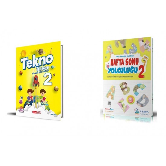 Kırmızı Beyaz Tekno 2. Sınıf  Türkçe + Üçgen Hafta Sonu Yolculuğu Hediye (2 Kitap)