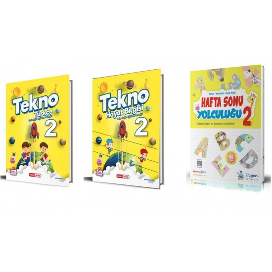 Kırmızı Beyaz Tekno 2. Sınıf  Türkçe + Hayat Bilgisi + Üçgen Hafta Sonu Yolculuğu Hediye (3 Kitap)