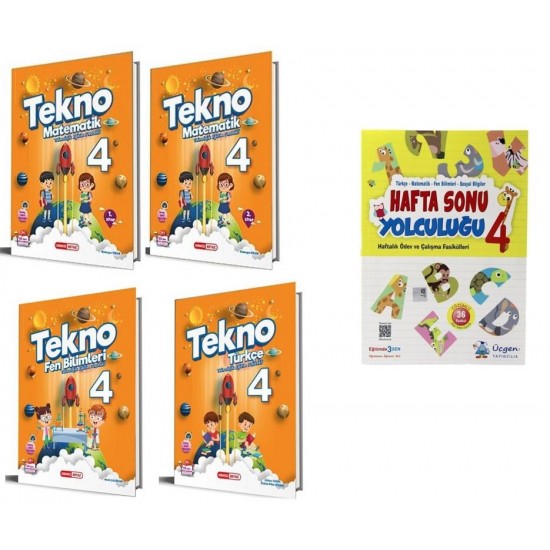 Kırmızı Beyaz Tekno 4. Sınıf Matematik+ Türkçe + Fen Bilimleri Hafta Sonu Yolculuğu Hediye (5 Kitap)