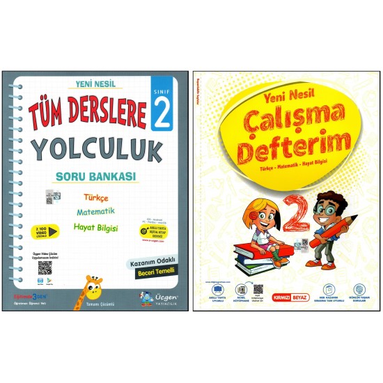 Kırmızı Beyaz+Üçgen 2. Sınıf Çalışma Defterim ve Soru Bankası 2 Kitap 