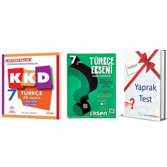 Eksen Yayınları 7.Sınıf Türkçe Ekseni + Kurmay KKD Türkçe + Yaprak Test Hediye