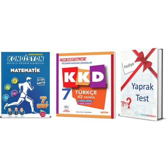 Kurmay 7.Sınıf KKD Türkçe + Newton Kondisyon Matematik + Yaprak Test Hediye