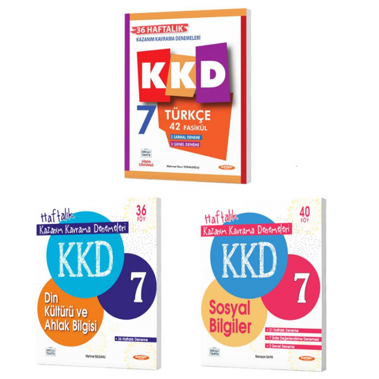 Kurmay Yayınları 7. sınıf KKD Din Kültürü+Sosyal Bilgiler+Türkçe (3Kitap)