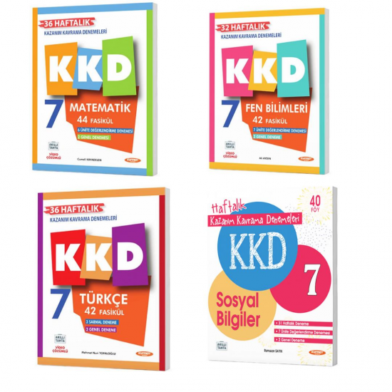 Kurmay Yayınları 7. sınıf KKD Matematik+Sosyal Bilgiler+Türkçe+Fen Bilimleri (4Kitap)