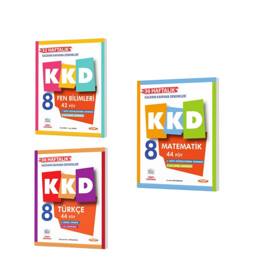 Kurmay Yayınları 8. sınıf KKD Matematik+Türkçe+Fen Bilimleri (3Kitap)