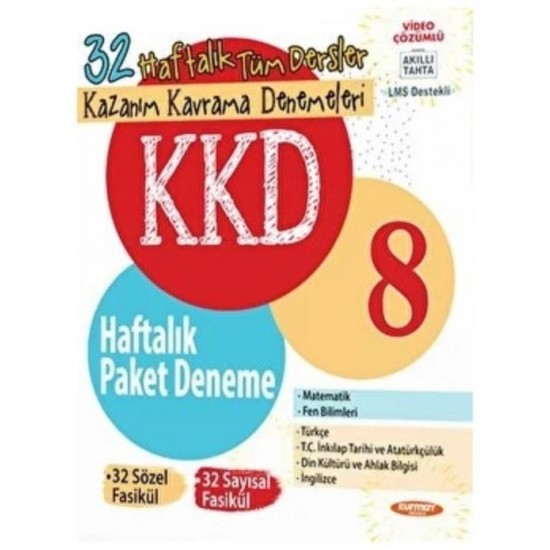 Kurmay Yayınları 8. sınıf KKD Haftalık Paket Deneme 32 hafta