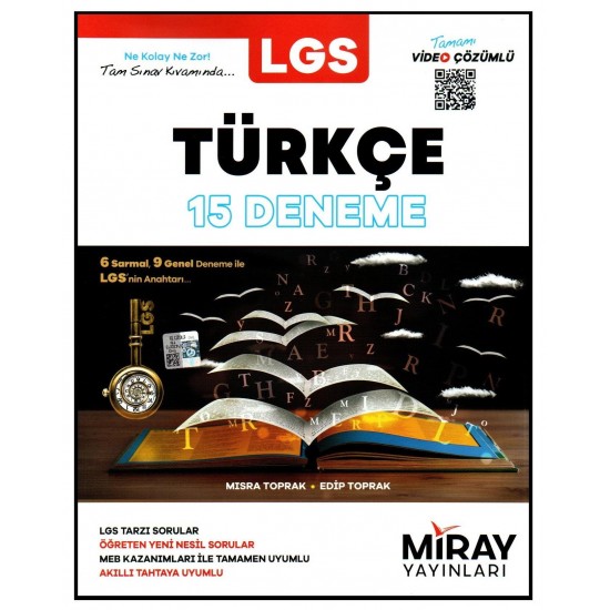 Miray Yayınları 8. Sınıf LGS Türkçe Denemeleri 15 Deneme (6 Sarmal+9 Genel)