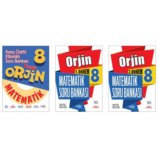 Orjin 8. Sınıf Matematik Konu Özetli Etkinlikli Soru Bankası + Matematik 1. ve 2.  Dönem  Soru Bankası 