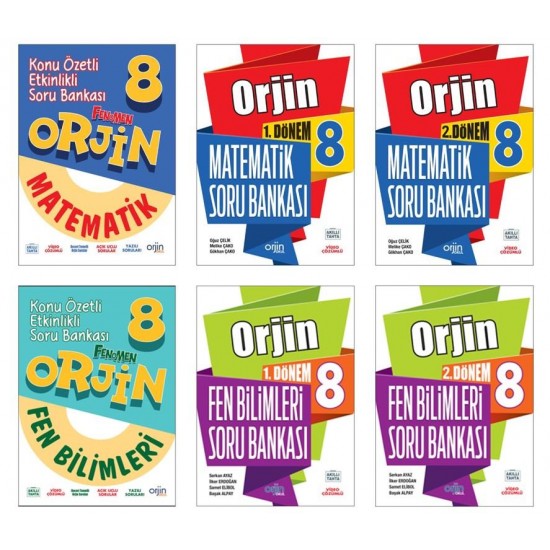 Orjin 8. Sınıf Matematik Ve Fen Bilimleri Konu Özetli Etkinlikli Soru Bankası + Matematik Ve Fen Bilimleri 1. ve 2.  Dönem  Soru Bankası 