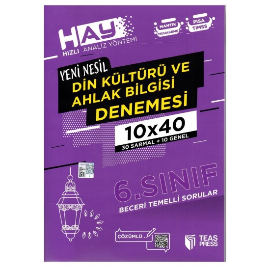 Teas Press 6. Sınıf Yeni Nesil Din Kültürü Denemesi 40 Adet