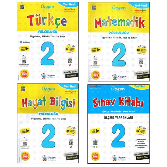 Üçgen 2. Sınıf Yeni Nesil Matematik+Türkçe+Hayat Bilgisi + Sınav Kitabı 4 Kitap