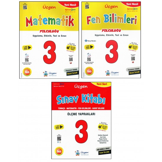 Üçgen 3. Sınıf Yeni Nesil Matematik+Fen Yolculuğu + Sınav Kitabı 3 Kitap