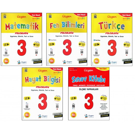 Üçgen 3. Sınıf Yeni Nesil Matematik+Türkçe+Fen+Hayat Bilg.+Sınav Kitabı 5 Kitap