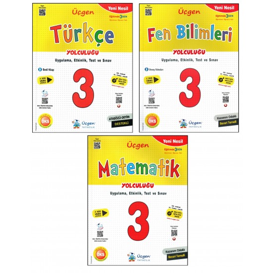 Üçgen 3. Sınıf Yeni Nesil Matematik+Türkçe+Fen Yolculuğu 3 Kitap