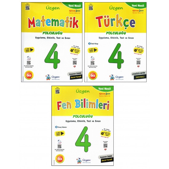 Üçgen 4. Sınıf Yeni Nesil Matematik+Türkçe+Fen Yolculuğu 3 Kitap